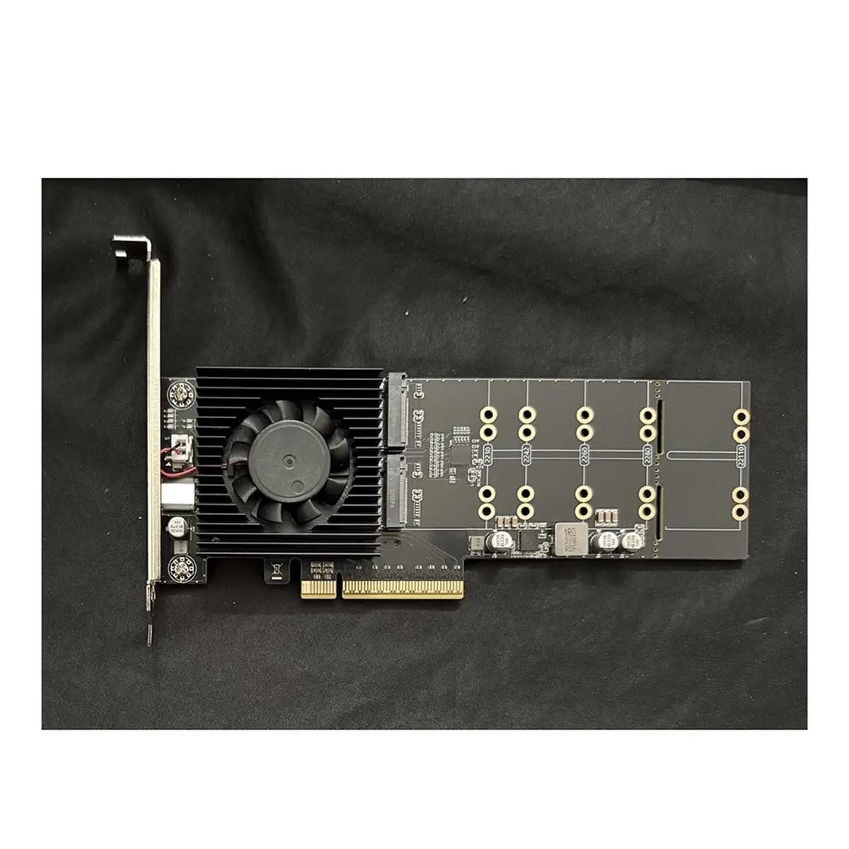 [VALUE PACK]PCIe PLX88024 Quad 4 M.2 NVMe to PCIe 4.0 X8 Expansion Card Adapter with 2xM.2 Heatsink Nvme4.0X4 128GT/S