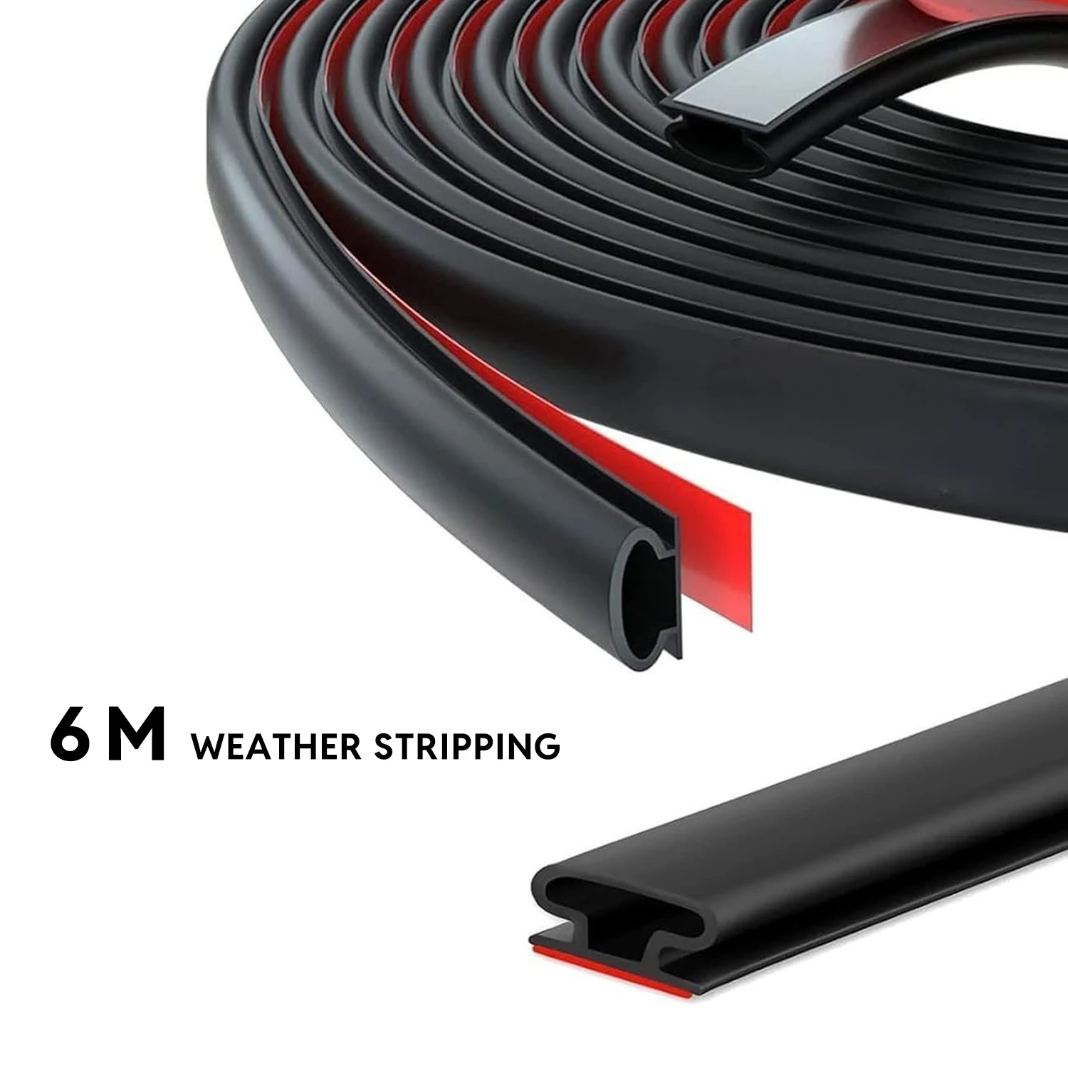 

6 м D-образная уплотнитель для двери, уплотнительная лента для двери, окна, звукоизоляционная лента из ТПЭ, самоклеящаяся уплотнительная лента для двери