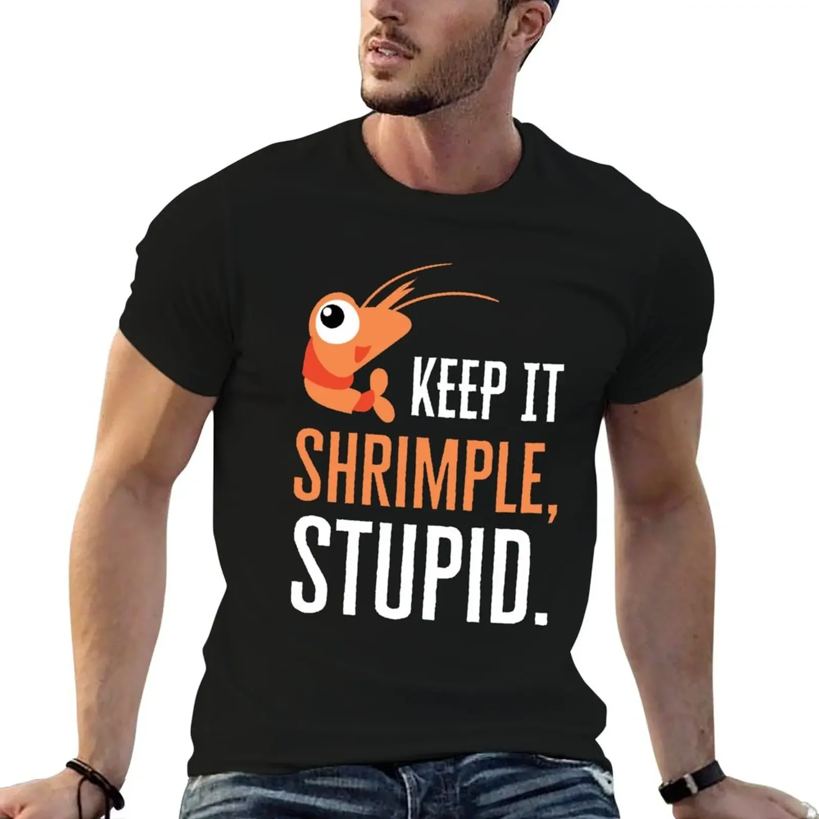 Keep It Shrimple Stupid T Shirt Gift Shrimp Lovers Fitted Scoop T-Shirt baggy shirts mens graphic t-shirts big and tall