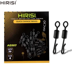 20pcs Carp Fishing Swivels Quick Change Stainless Steel for Carp Fishing Rig Fishing Tools Terminal Tackle AE007