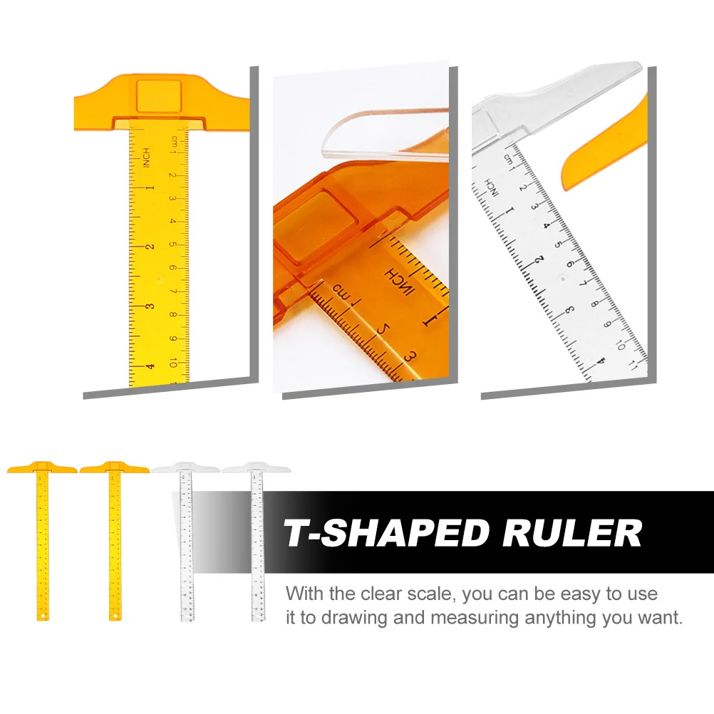 4 قطع مسطرة T احترافية مع مسطرة تصميم خفيفة الوزن بمقياس واضح للطلاب الفنانين لمشاريع القياس والرسم #1