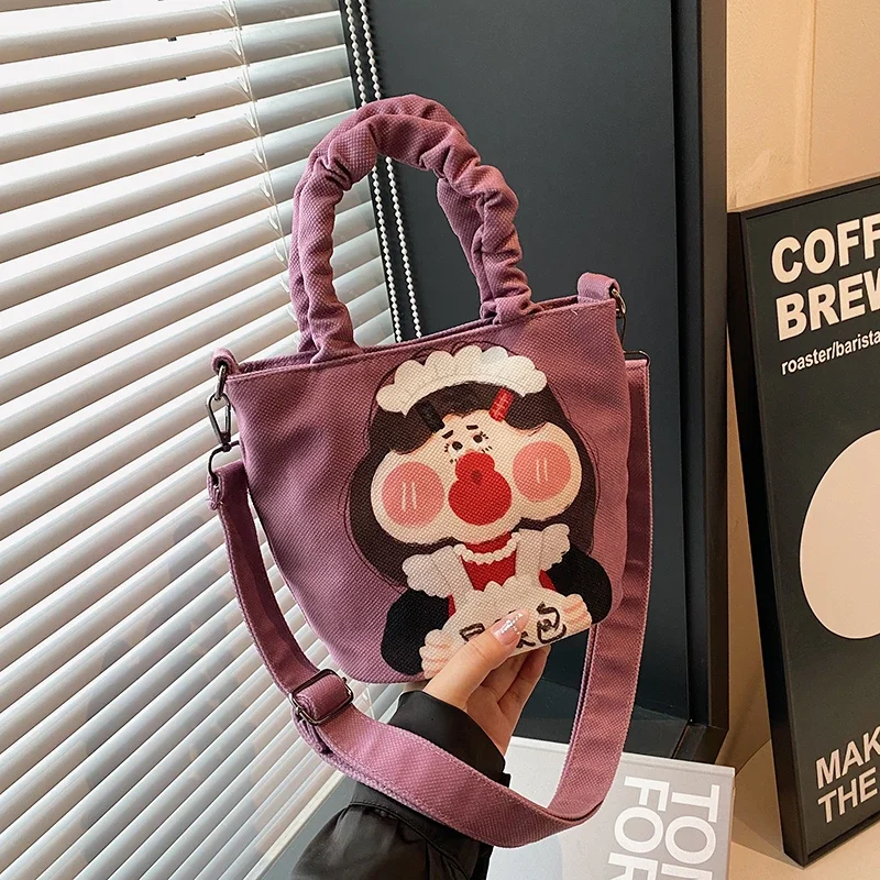 New Cute Graffiti Niche Handbag for Women 2025 Fashionable Casual Shoulder Bag Cartoon Cute Illustration Handbag for Women