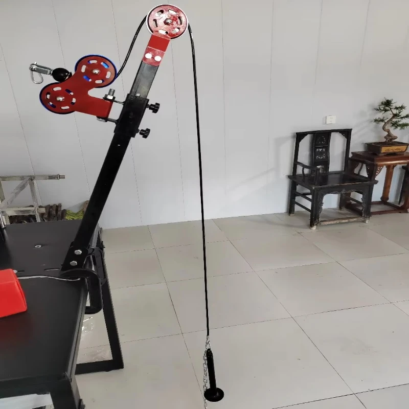 Arm strength training equipment for triceps pull-down, biceps curl, back, and forearm exercises
