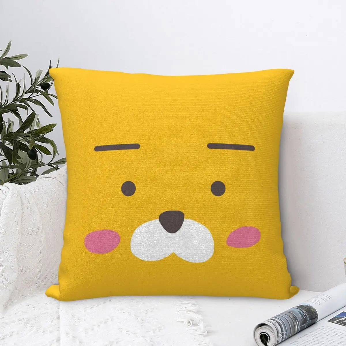 K-Kakaos F-Friends Choonsik Peach Pillowcase Printing Fabric Cushion Cover Decoration Pillow Case Cover Seat Square 18''