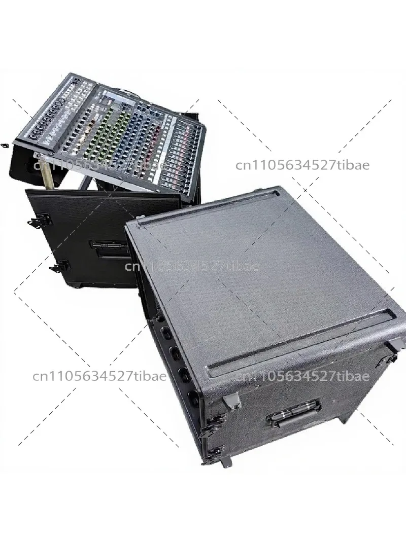 Medium Depth 40cm 10U 3-Door Shockproof PE Plastic Mixer Cabinet Amplifier