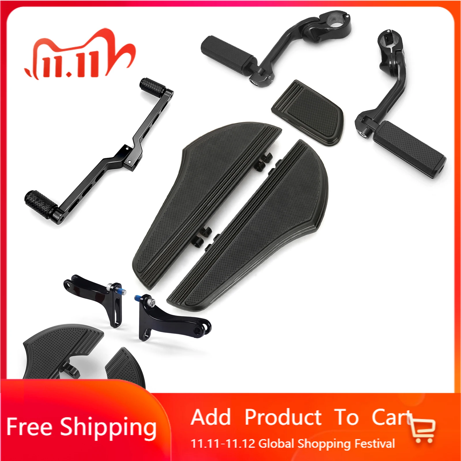 

STLF Defiance Floorboards Heel Toe Shifter Lever Highway Footrest for Street Glide Accessories 1980-up Touring