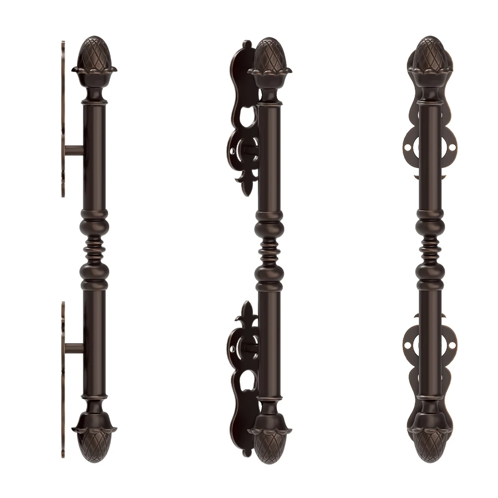 

Customized Antique Design Cast Iron Front Entry Door Handles Unique Home Decor Custom Door Hardware