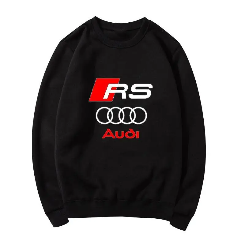 

Audi RS Car Round Neck Sweatshirt for Men's Autumn and Winter New Style, Casual Loose and Plush Clothes for Men and Women