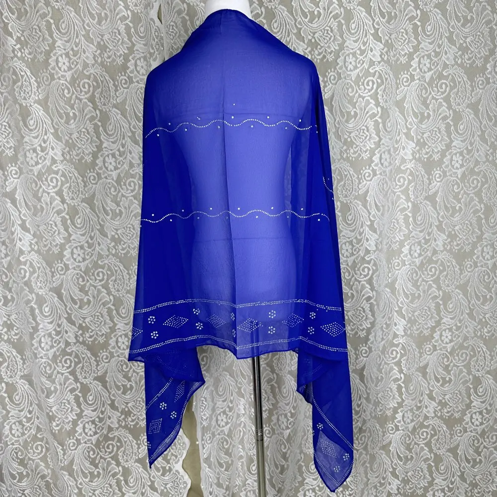 2026 Kleiner 70x180cm Chiffon Neuer Afrikanischer Netz-Hijab-Schal für Muslimische Frauen Afrikanischer Dubai Islam Kopftuch Bestickte Schals – Detail 5