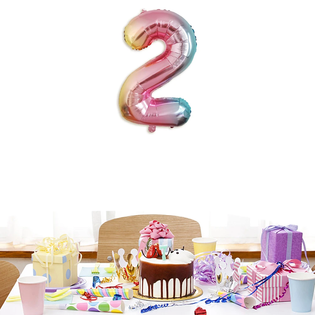 

32 Inches Color-Changing Foil Balloons Decorative Party Number Digit Letter Balloons For Birthday Wedding Festival Reusable