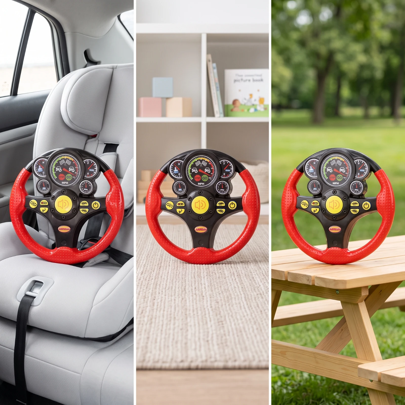 Toy Steering Wheel Sensory Interactive Steering Wheel Volante Con Música Handheld Juguete Sonoro for Toddlers, Home, Car Travel