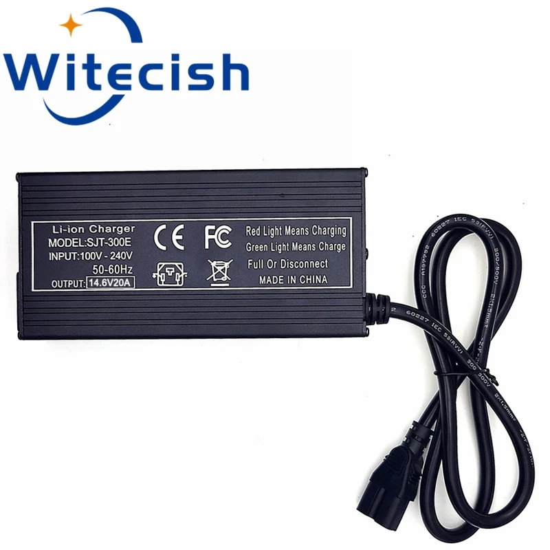 witecish Lifepo4 battery charger14.6 v, 20a, 4s,12 volt, 14.4v, iron phosphate, LFP, energy storage, solar system, smart charger