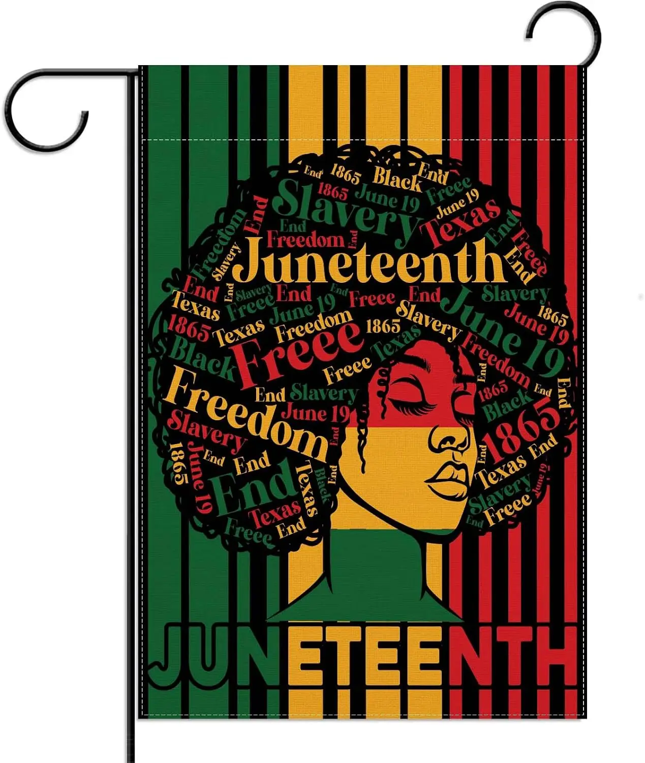 Red Yellow and Green Juneteenth Garden Flag June 19 1865 Yard Sign Pan African American Juneteenth Decoration and Supplies f uui