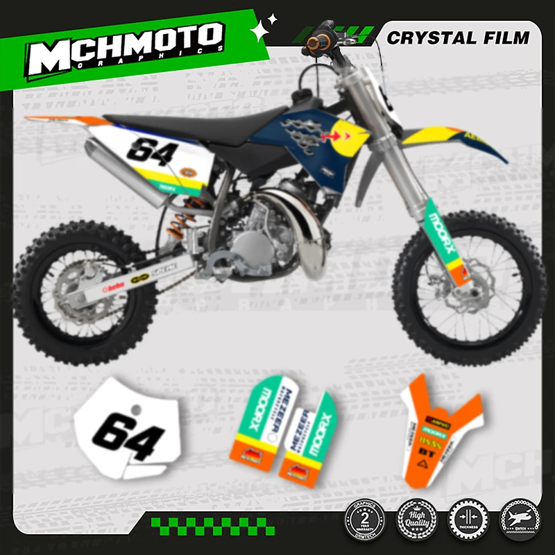 

MCHMFG Motorcycle Graphics Background Decal Stickers Kits For KTM SX50 2009-2015 Number Name Custom