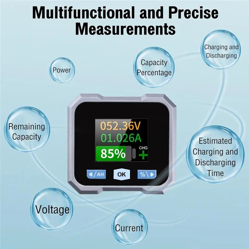 10-100V Battery Monitor With 100A Shunt For RV Marine Motorcycle-A14I