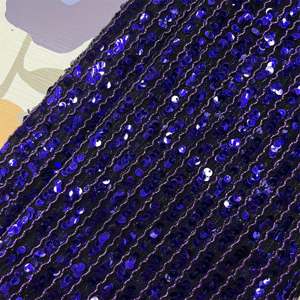 

Heavy Rope Embroidery Sequin Mesh Fabric, Shiny Embroidered Material for Wedding Dress, Evening Gown, Qipao, Bag & DIY Sewing