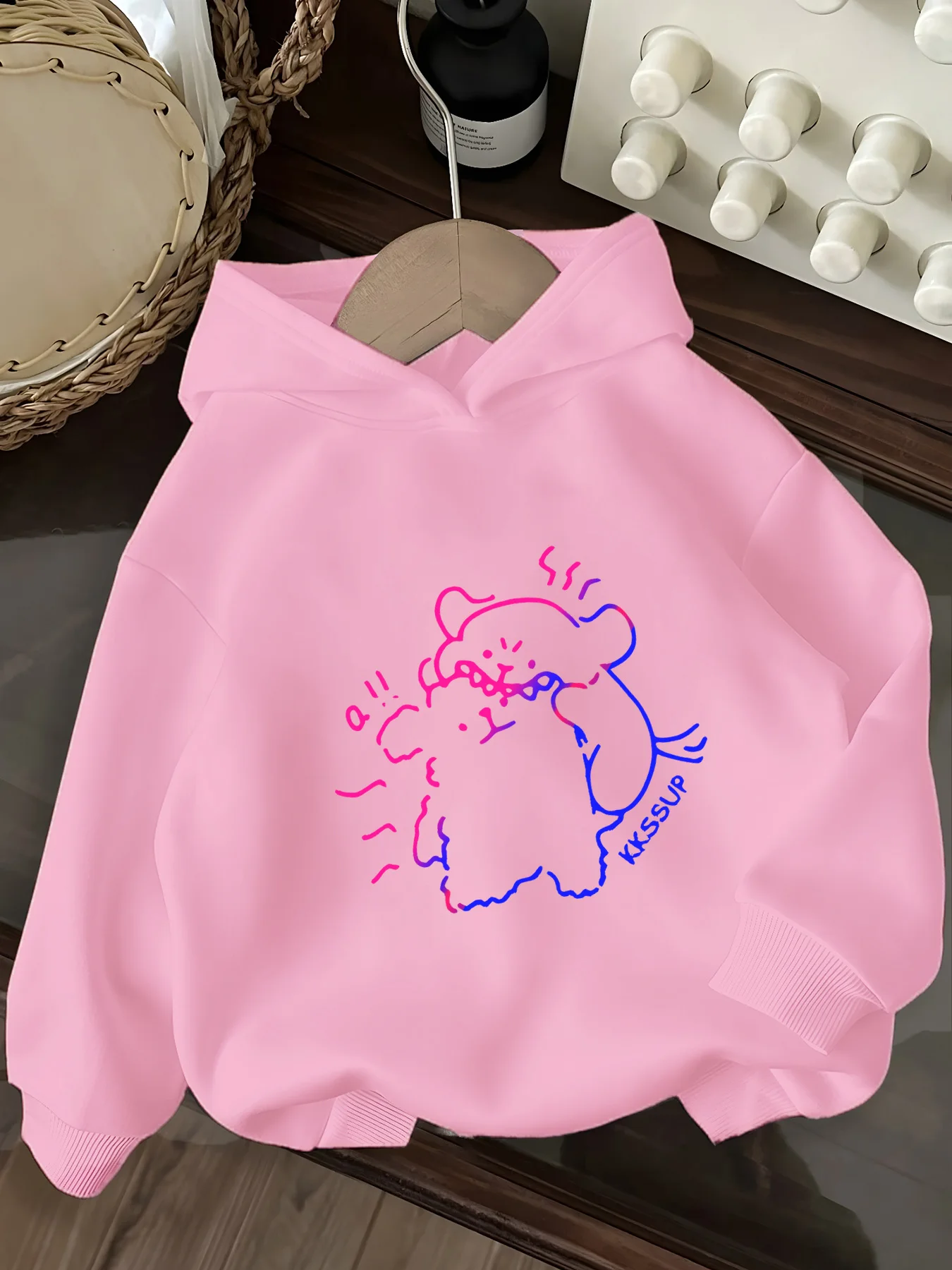 

printed girls hooded sweater children suitable for young girls and students boy party special clothing 120-160 cm