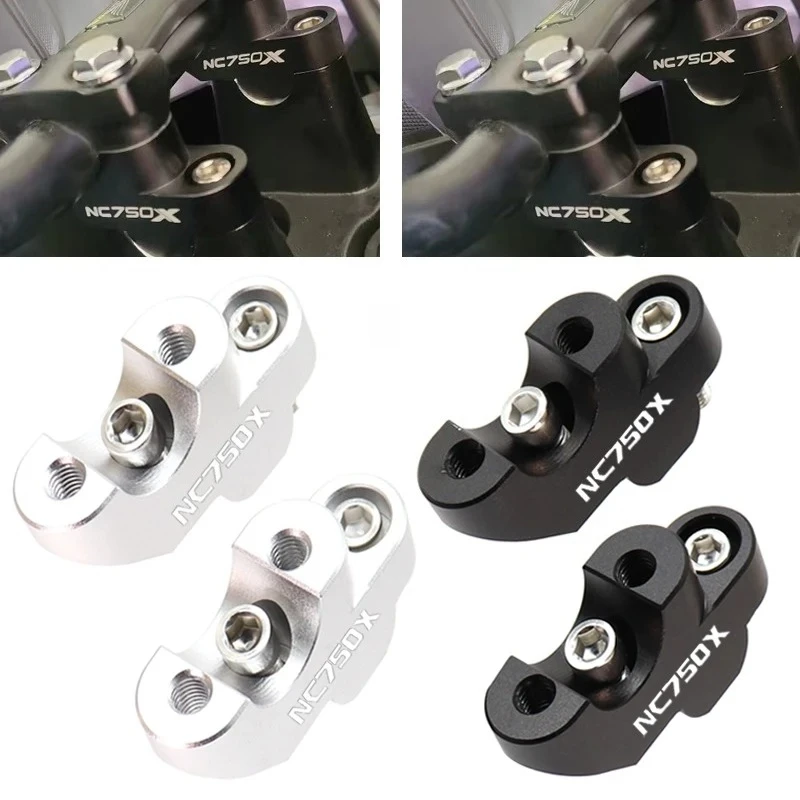 CNC Aluminum Motorcycle Handlebar Risers Lifting Heightening Clamp Mount 1 Pair For Honda NC750X DCT Modification Accessories view 2