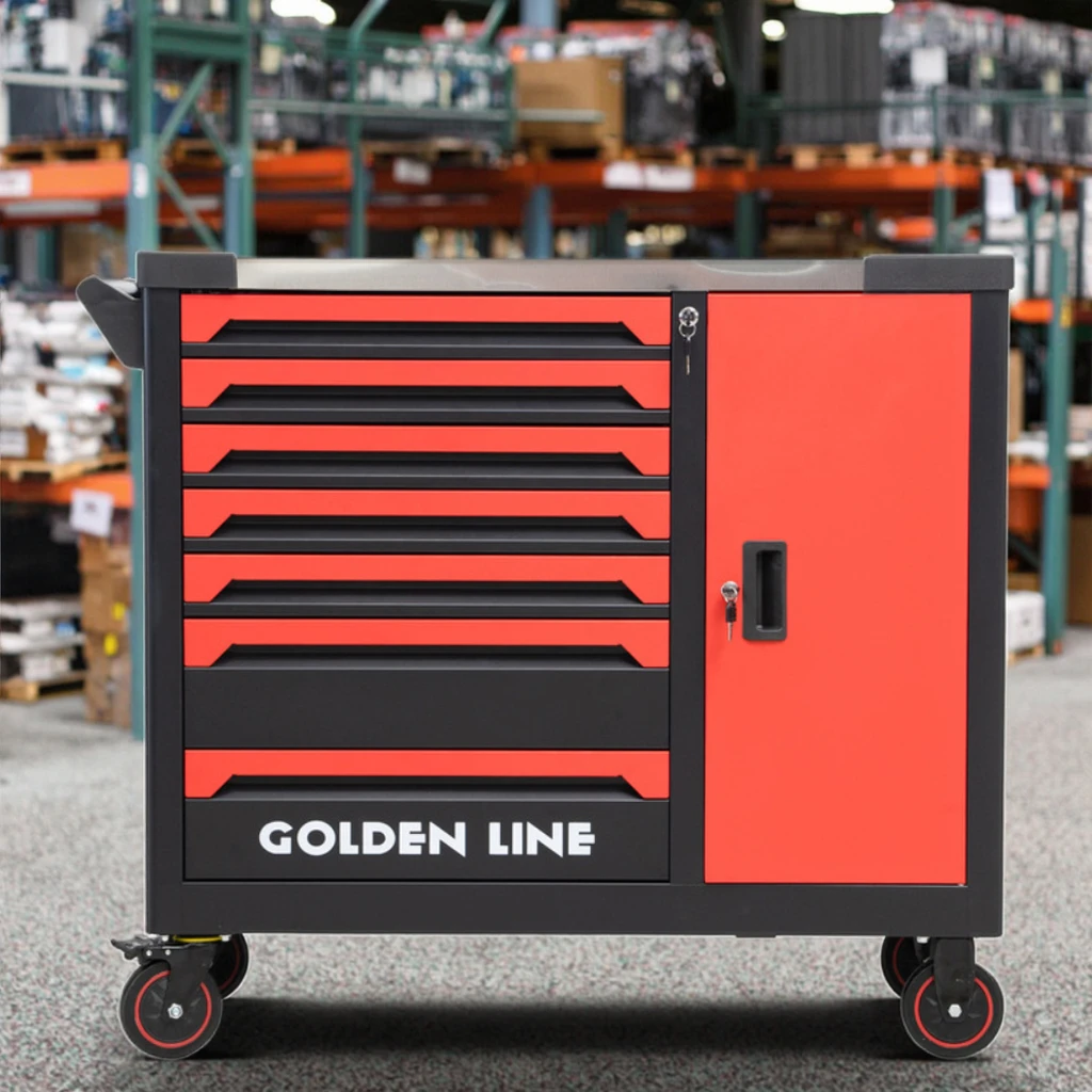 Multi-Functional Auto Repair Workshop Trolley with Universal Wheels Drawer-Type Storage Cabinet for Mobile Tool Organization