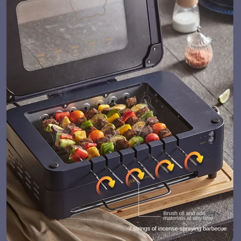 Forno Elétrico, Bandeja de cozimento elétrica, Churrasco, Churrasco Interno Multifuncional Doméstico, Cozinha Rotativa Automática