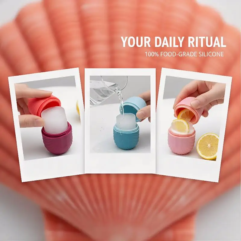 1Pcs Shell Pattern Silicone Ice Mold For Face Beauty Roller Skin Cooling Puffiness Lifting Tightening Home