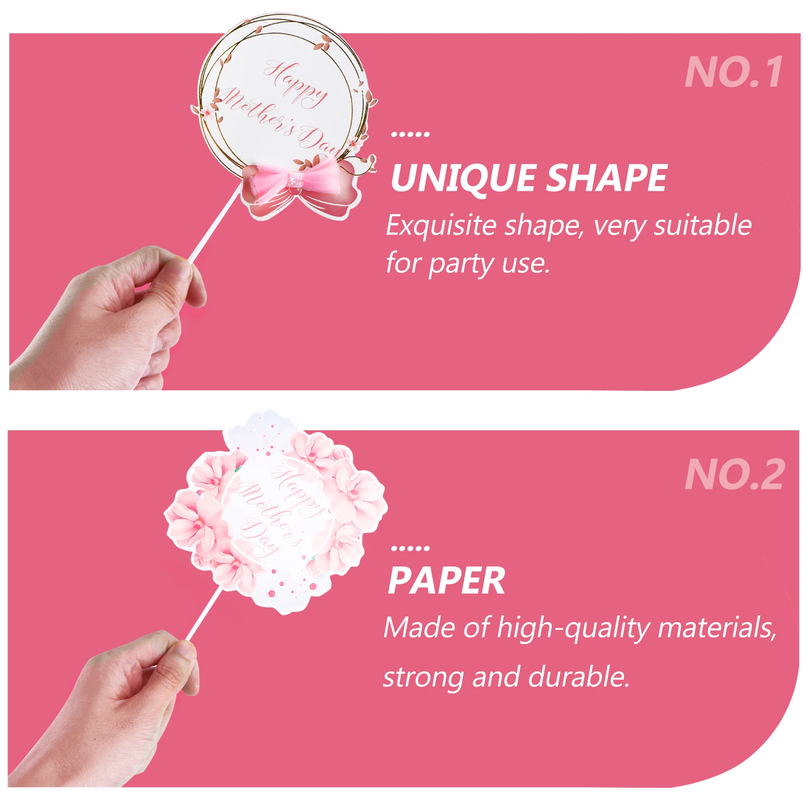 

10 Pcs Cake Decor Cake Ornament Mother's Day Picks Baking Toppers Flowers Bow Pastry Ornament Party Accessories