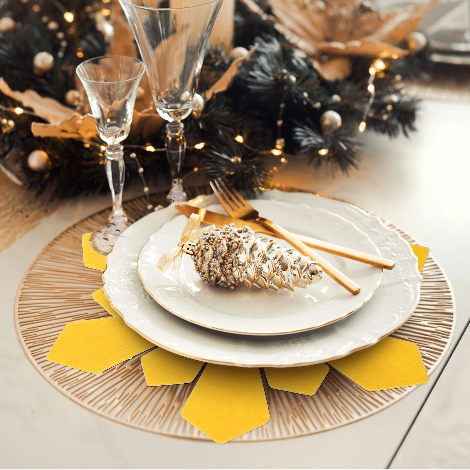 

6pcs Petal Placemats Easter Table Decor Flower Pot Protectors Anti-Scald Coasters Pan Separators Stackable Heat Resistant Mats