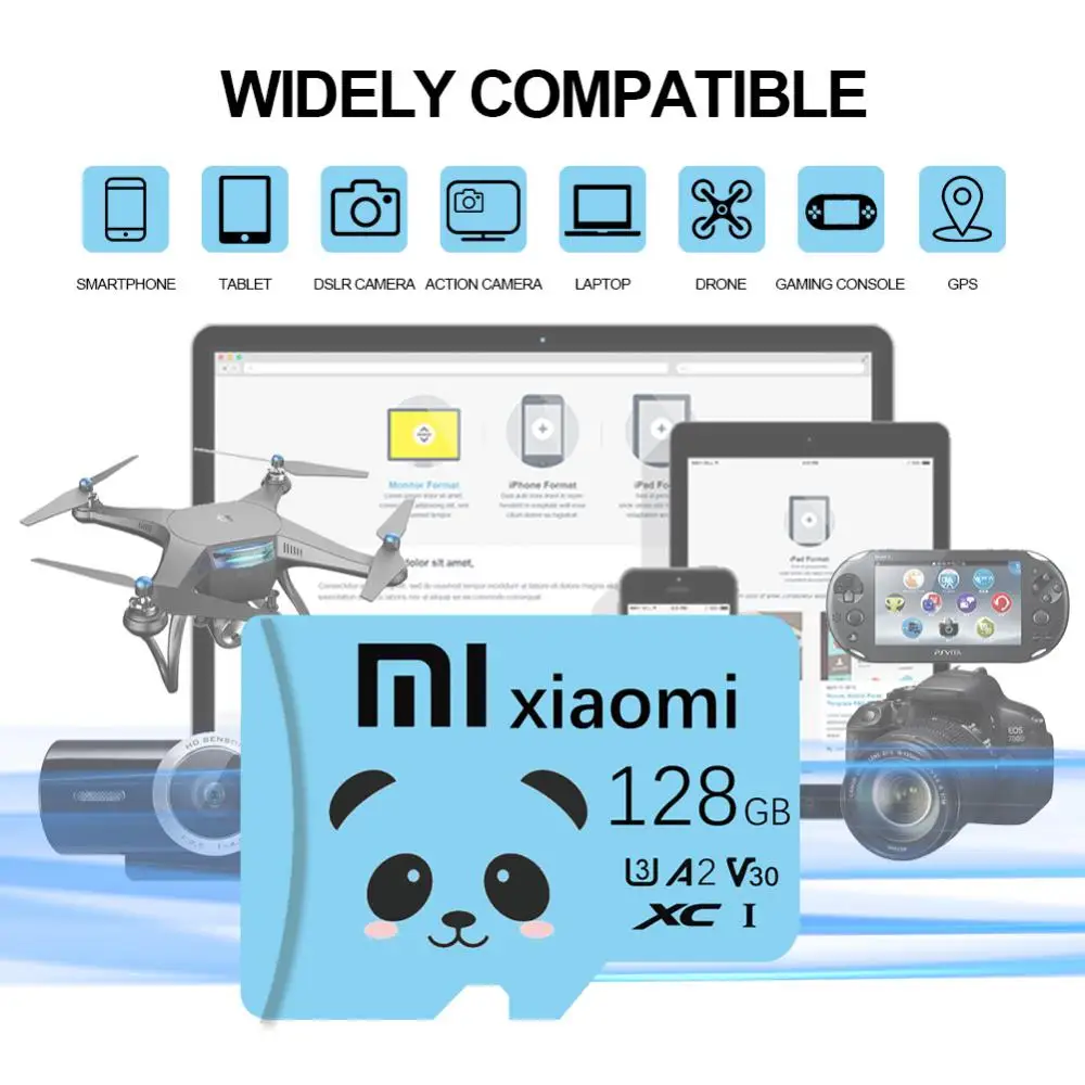 Xiaomi-Mijia Class10 Mini Cartão de Memória TF, Cartão SD para Celulares, Dispositivos Automotivos, Computadores, Drones, 2TB, 1TB, 512GB, 256GB, Original