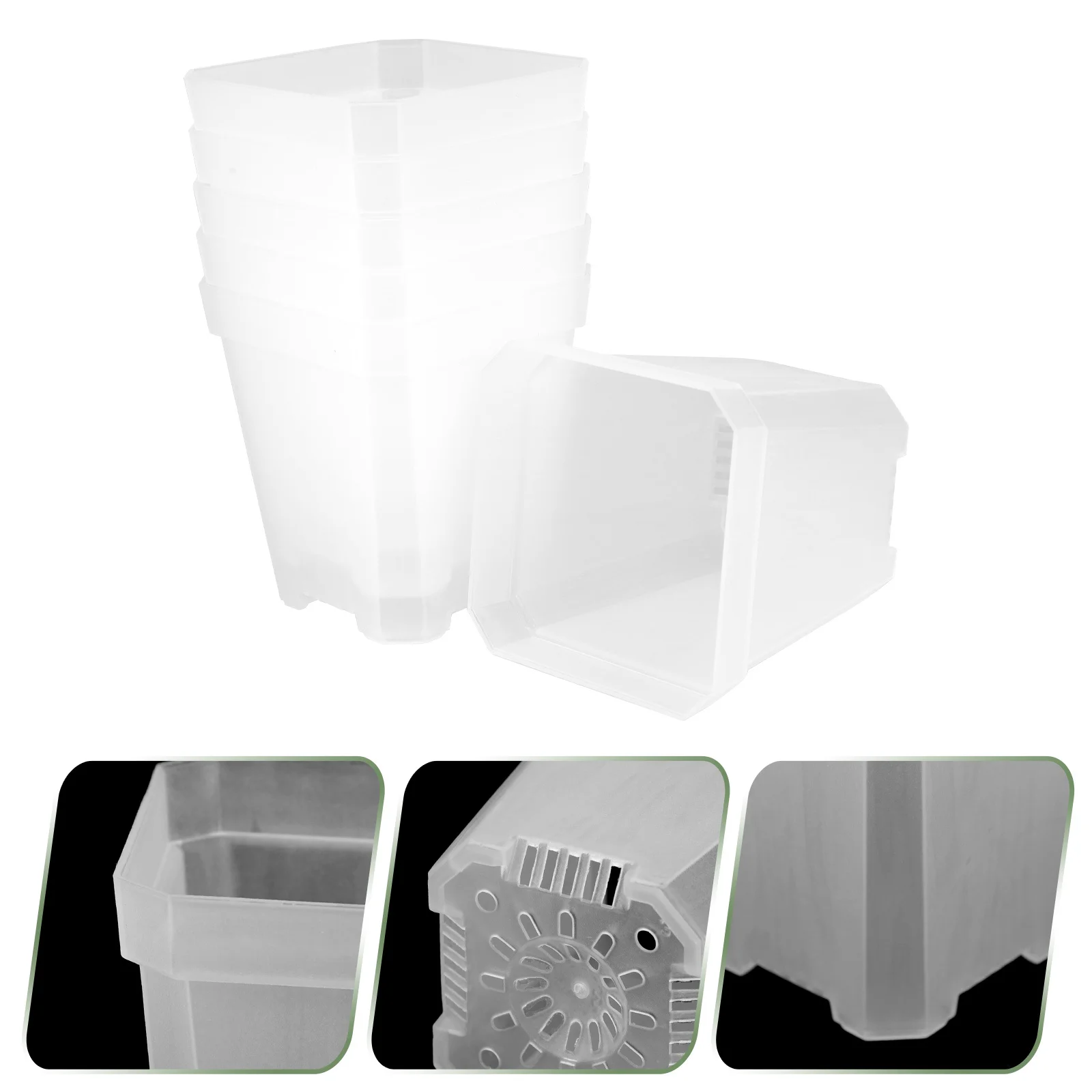 

20pcs Succulent Plant Pots Plastic Nursery Containers With Drainage Holes For Indoor Outdoor Garden Flower Planting Bonsai Pot