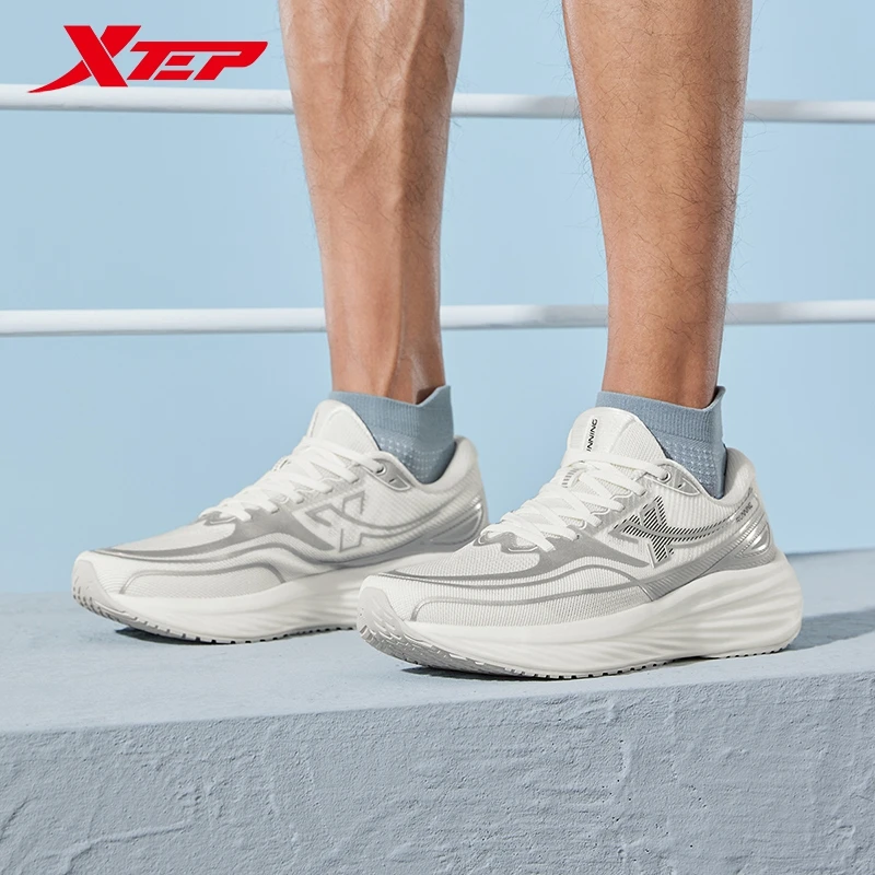 Xtep Chasing Clouds Running Shoes For Men 2024 Summer Comfortable Men\'s Sports Shoes Rebound Thick Sole Sneakers 876219110056