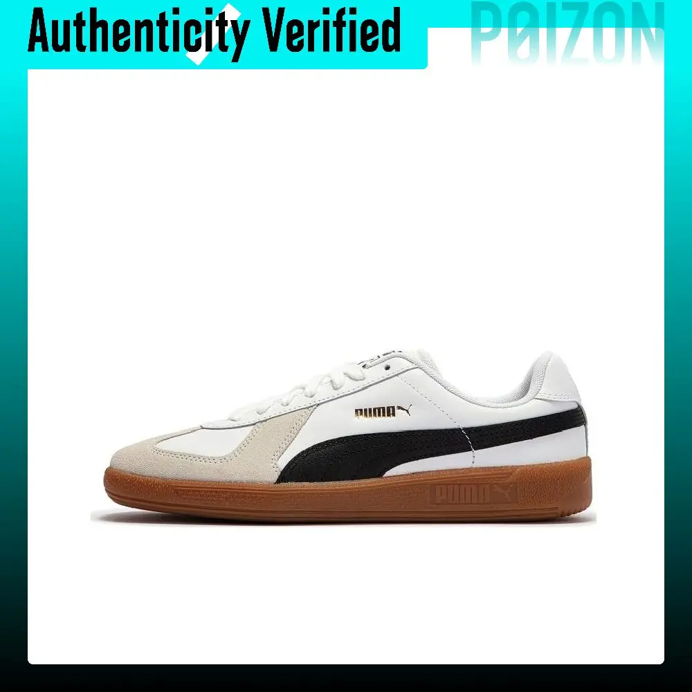 PUMA Army Trainer Leather Low top Skateboard Shoes Unisex White Black 398280-01