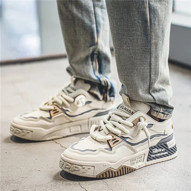 Fashion Men\'s Shoes Lace-up Sneakers Men Platform Mesh Casual Shoes Outdoor Comfortable Soft Soled Running Shoes Tênis Masculino