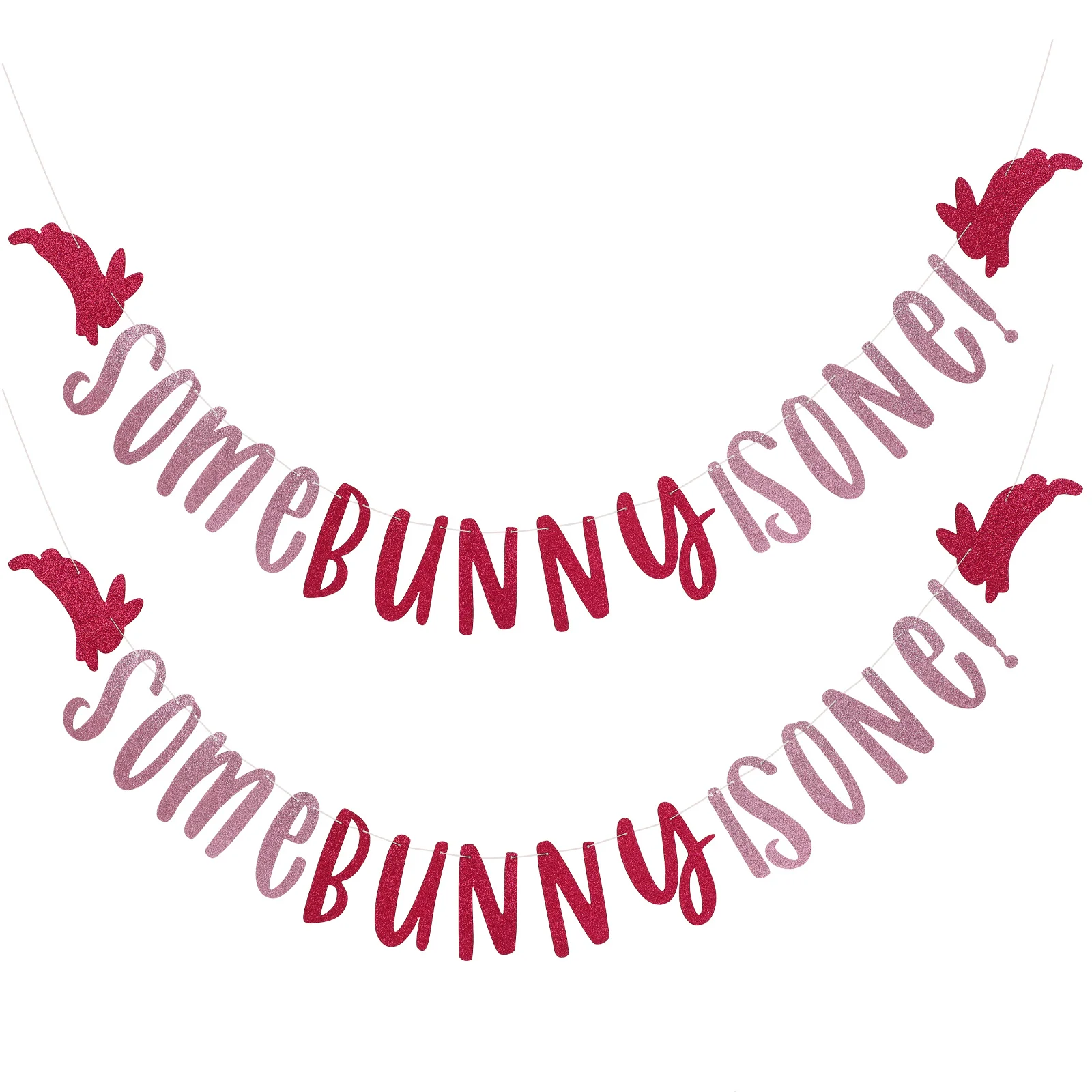 

2Pcs Easter Themed Bunting Rabbit Tassel Hanging Banner for Party Decor Spring Festival Background Decoration Easter Banner