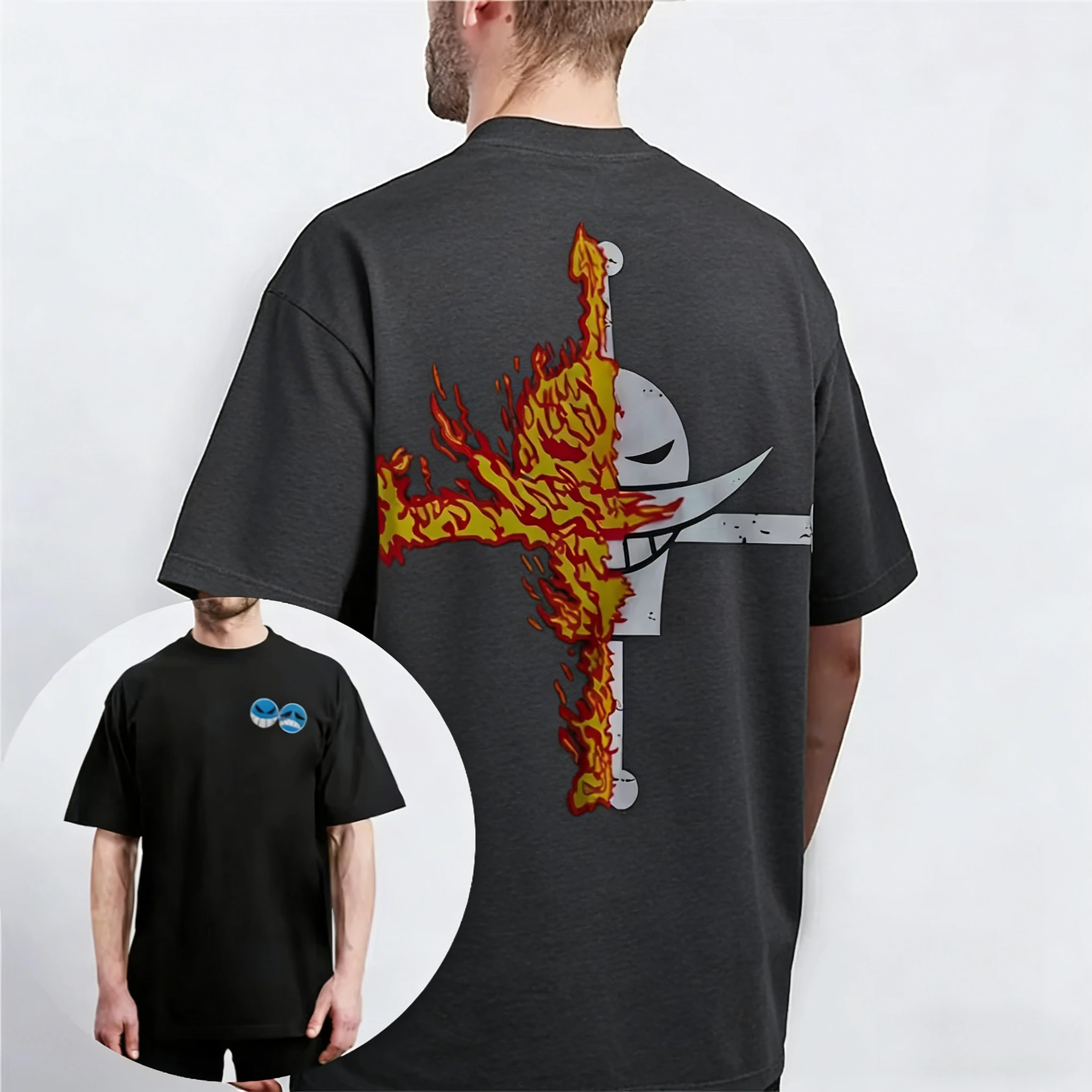 ワンピースアニメ共同春秋Tシャツ2026メンズとレディース新作日本原宿風ゆったりカジュアル親子トップス