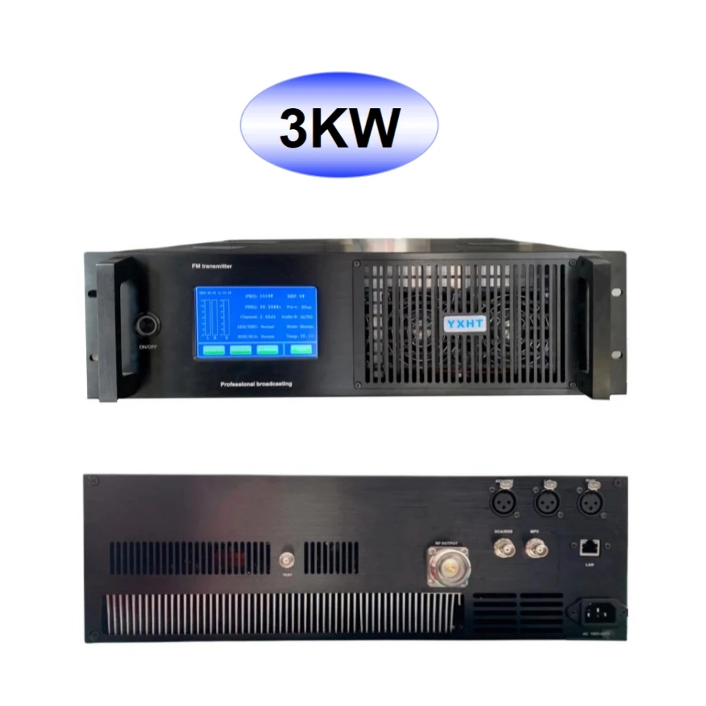 YXHT-2, 3KW 3U FM Transmitter 3000W Stereo Broadcast Equipments For School, Church, Radio Stations