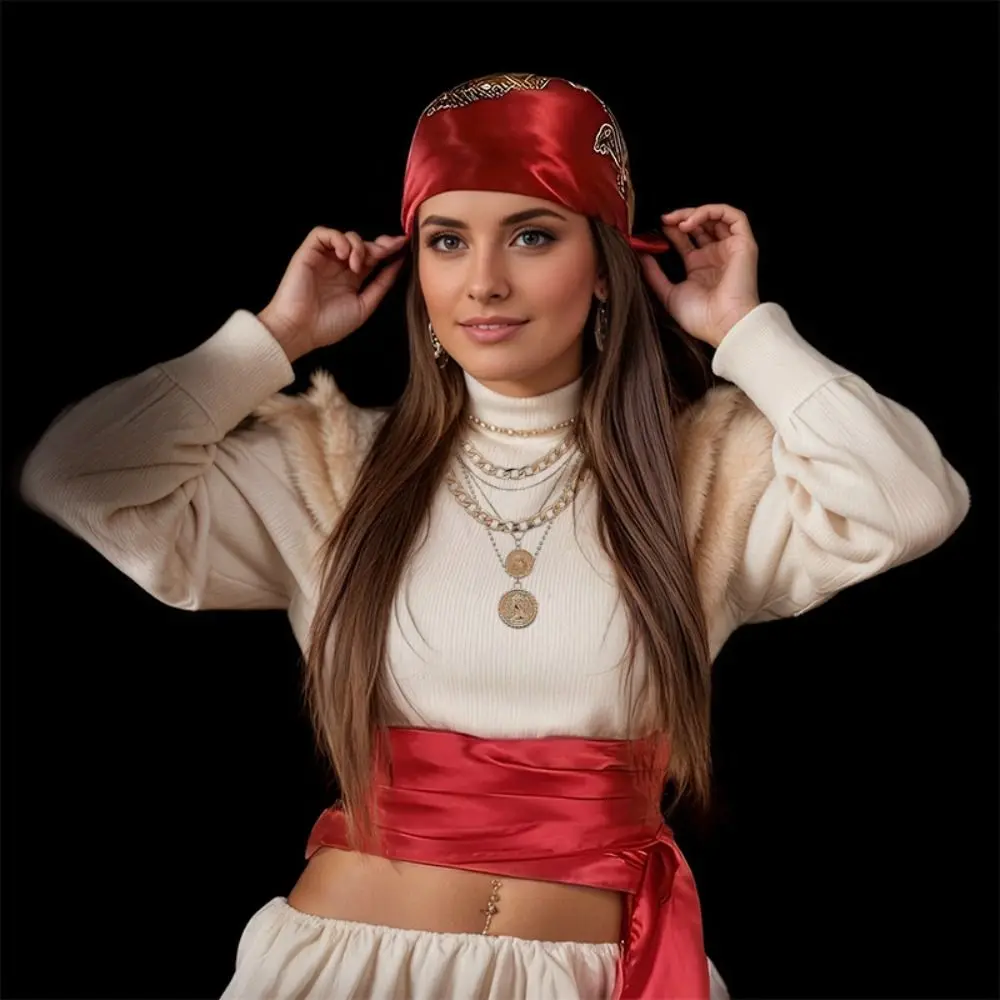 Head Wrap Pirate Costumes Necklace Earrings Halloween Ball Pirate Set Classics Dress Up Halloween Cosplay Costume Masquerade