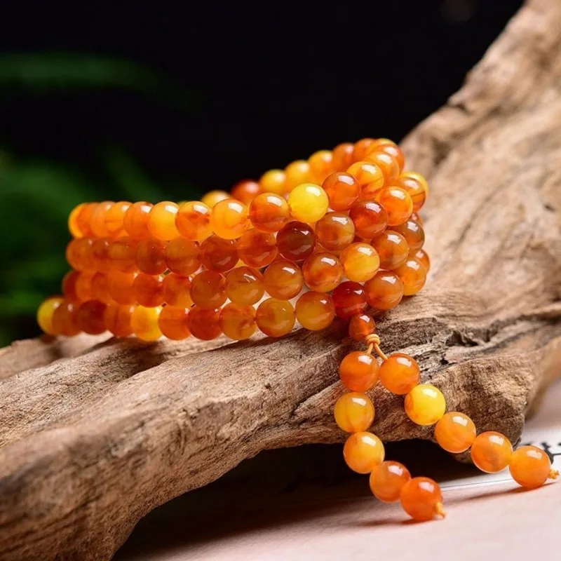 The Second-generation Amber Beeswax Multi-circle Bead Bracelet Is Suitable for Both Men and Women.