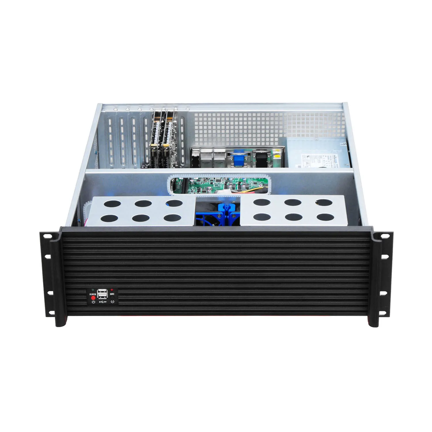 

3U500L Horizontal Server Chassis Accommodates 8 3.5\" Hard Drives and Standard ATX Motherboards with 1U USB Empty server chassis