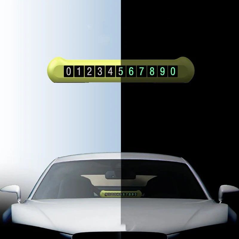 

Creative Luminous Car Moving Emporary Parking Card Heat-resisting StopSign Parking Phone Number Plate Universal Auto Interior