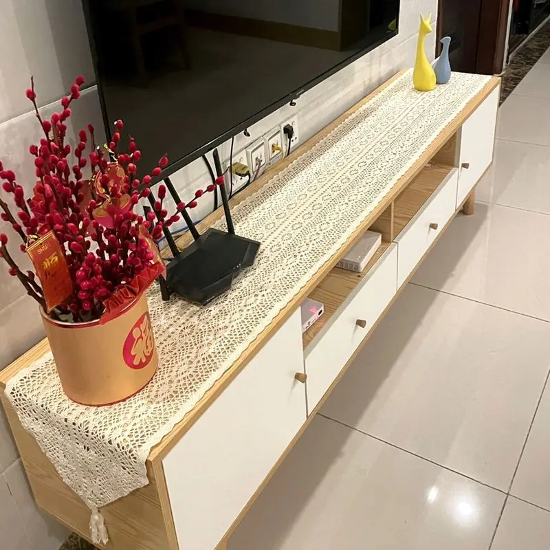 Table Runner Retro Tableflag 2023 Long Strip American Style TV Cabinet Tea Table Table Bedside Lace Cover Cloth Retro