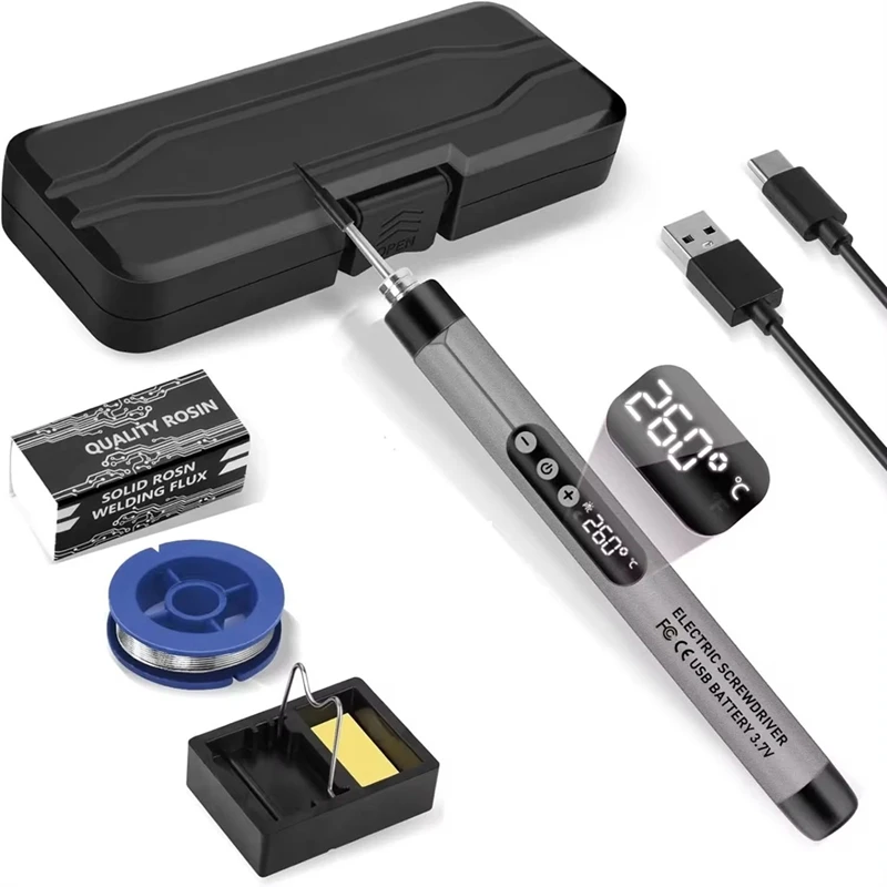 

A96I-USB Цифровой паяльник с регулируемой температурой 300-450 ℃ Интеллектуальный паяльный сварочный утюг с интерфейсом типа C