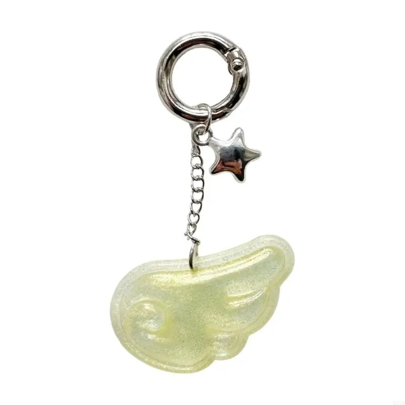 X4ya Angel Wing Star Charm Keychain acrylic acrylic pendant bag bag decoration يوميًا الاستخدام المرافق اختيار هدية هدايا