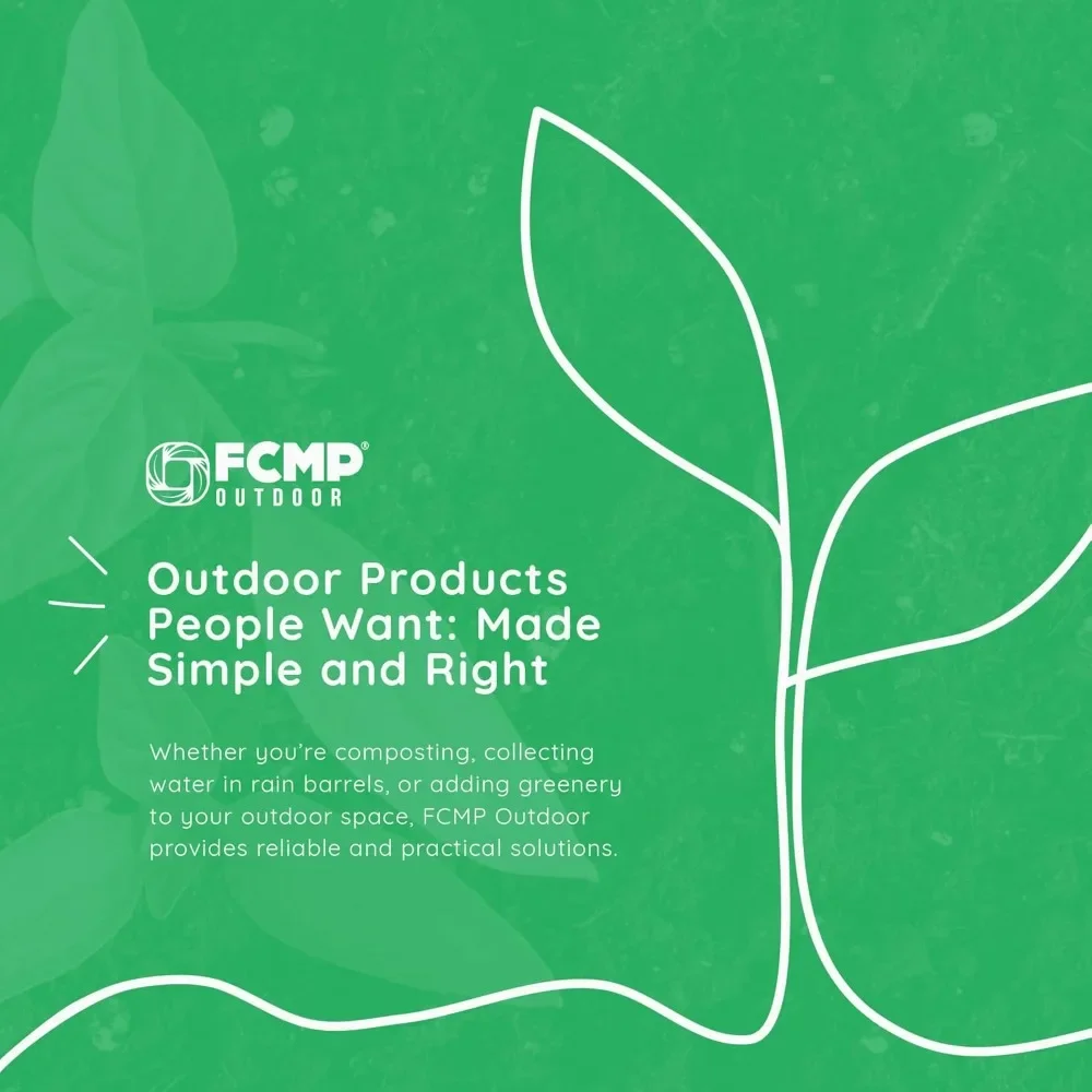 

Raincatcher 4000, Flat-Back Rain Water Barrel, 50-Gallon, Gray - Rainwater Collection Storage Container w Side Spigots, Mesh Sc