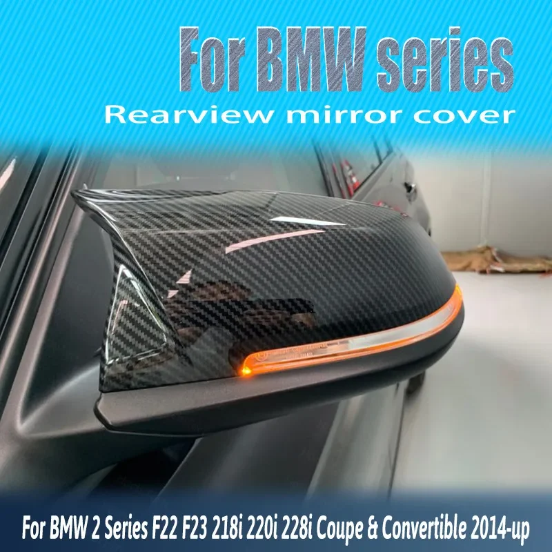 Side Wing Rear View Caps Carbon Fiber Pattern M4 Style for BMW 2 Series F22 F23 218i 220i 228i 2014-2018 Rearview Mirror Cover