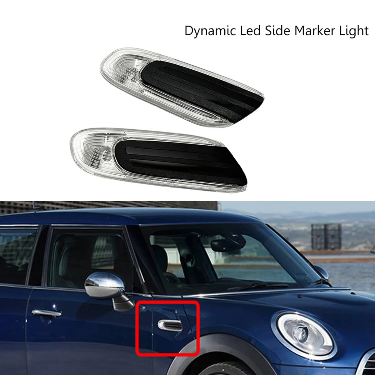 1Pair Side Maker Repeater Lights Turn Signal Lamp Cover for BMW Mini Cooper F55 F56 F57 2014-2020 White