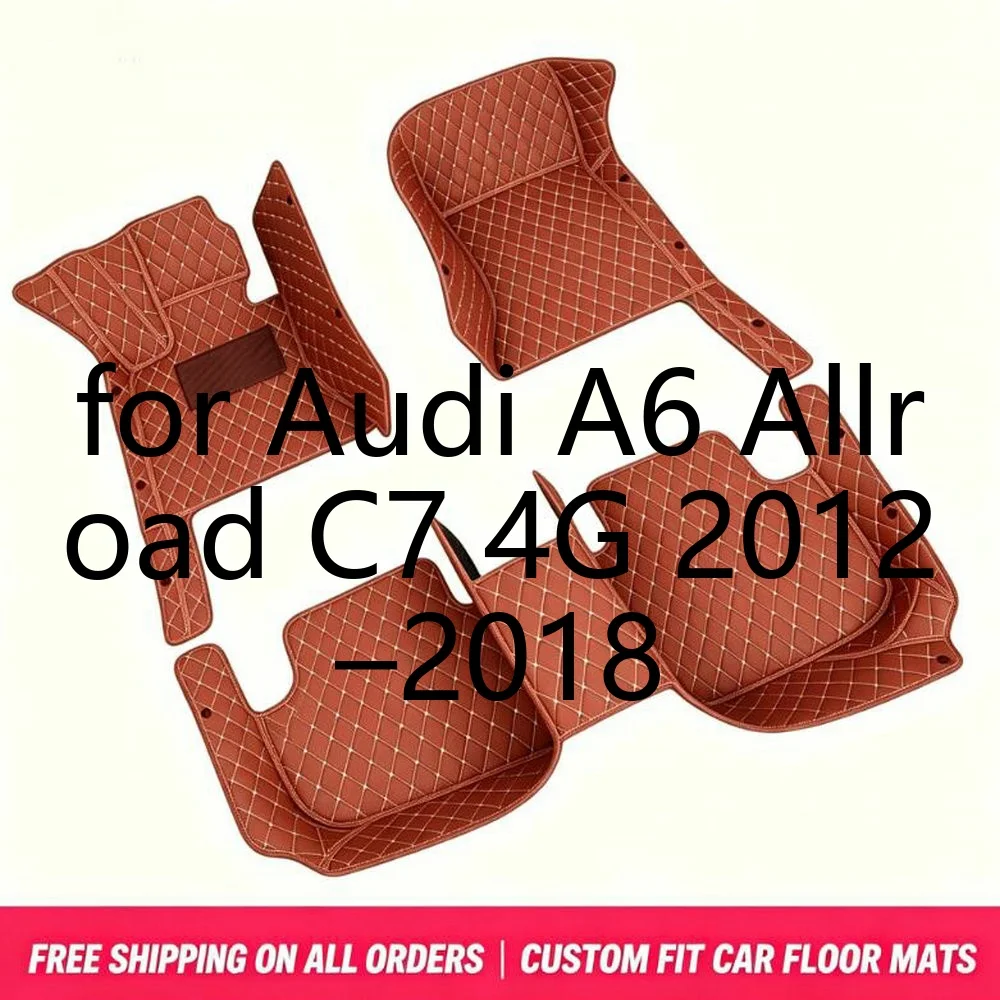 Maßgeschneiderte Autofußmatten für Audi A6 Allroad C7 4G 2012–2018 5-Sitzer, wasserdicht, rutschfest, schmutzabweisend, langlebige Lederteppiche, leicht zu reinigen, vollständige Abdeckung,