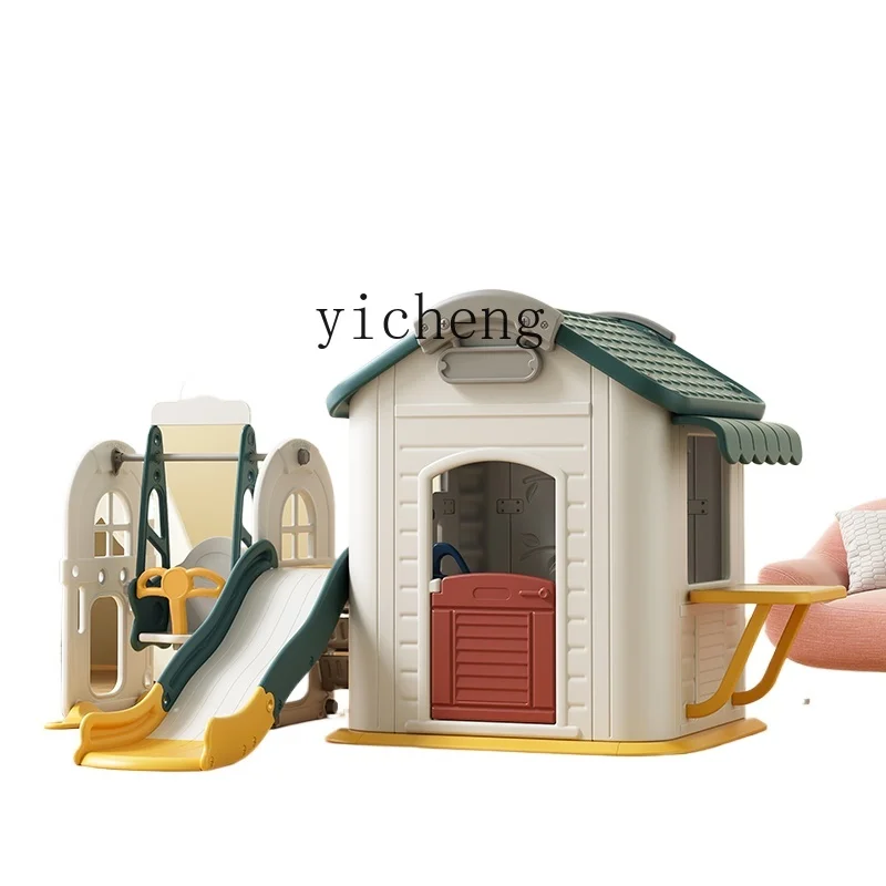 Habishu Kids' Playhouse Slide Swing Combination Home Indoor House Baby Family Small Toy Room