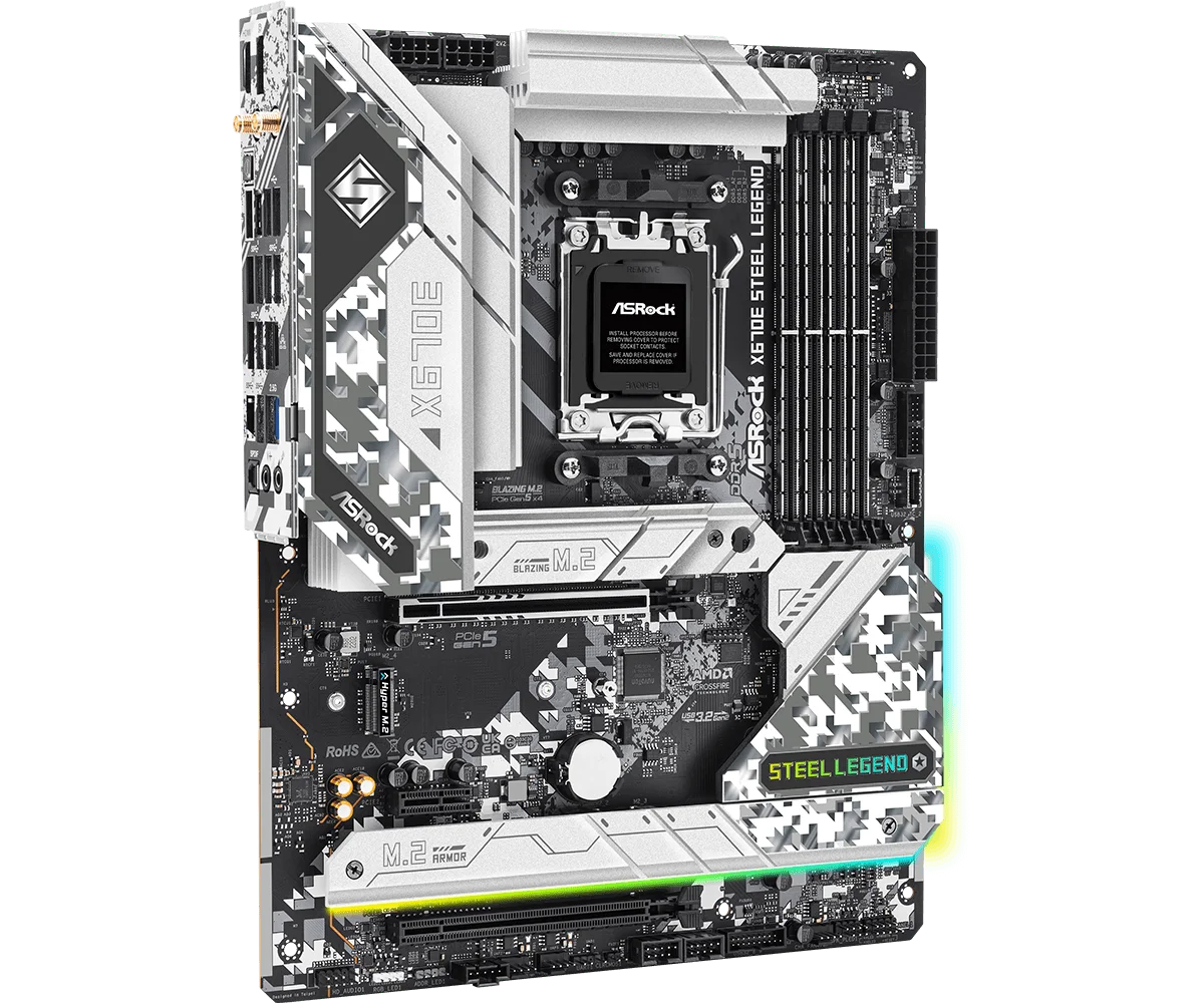 ASROCK X670E STEEL LEGEND Motherboard AMD X670 AMD AM5 DDR5 256GB M.2 ATX  support Ryzen 7 8700 Ryzen 5 8500 Ryzen 7 9700 Ryzen view 4