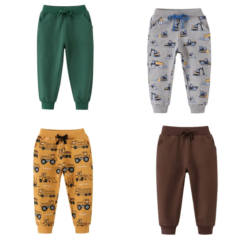 

Jumping Meters Full Pants Boys Sweatpants Green Children's Trousers Hot Selling Toddler Pants Drawstring Baby Autumn Wear