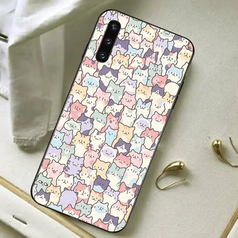 Japanese Cat Phone Case For Samsung A 13 21 30 31 32 51 52 53 70 for Huawei Honor 50 60 70 for OPPO vivo